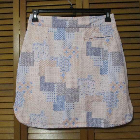Peter Millar golf skort, pull on, stretchy, pastel colors, pockets, size M - Picture 9 of 10